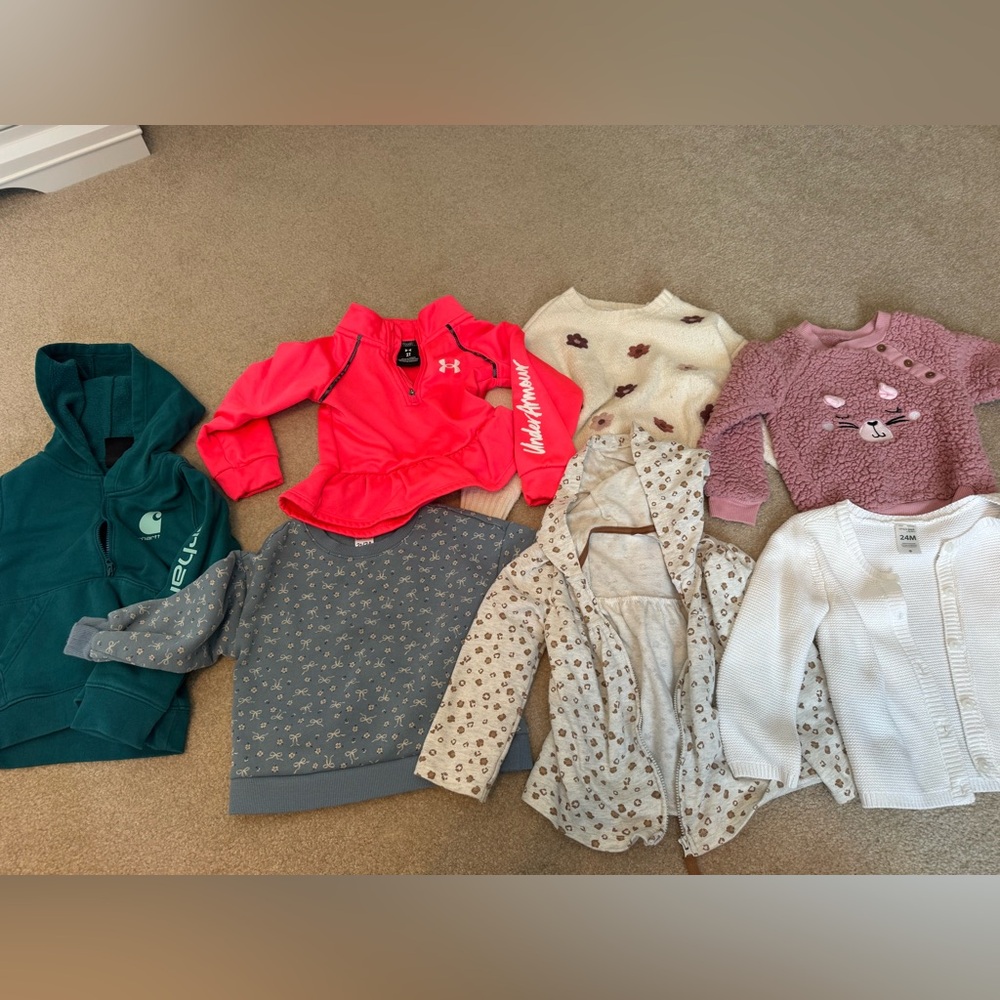 Toddler sweatshirt and sweater bundle